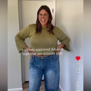 Olive Green Bell Sleeve Top